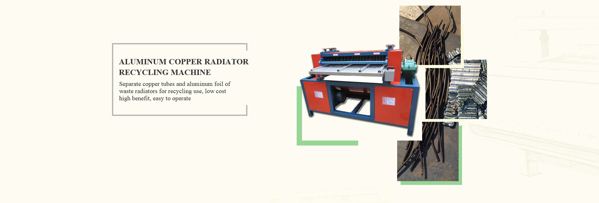 aluminum copper radiator recycling machine